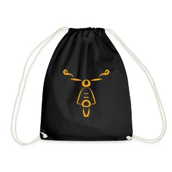 orange motor - Drawstring Bag - black - Front