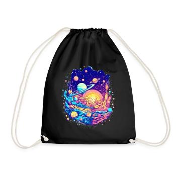 There are many planets in space and in the universe - Drawstring Bag - black - Front