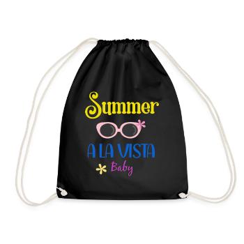 Sommerferien - Summer Vibes - Turnbeutel - Schwarz - Vorne