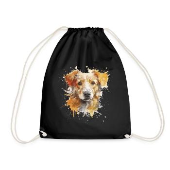 Hundeshirt 2 - Turnbeutel - Schwarz - Vorne