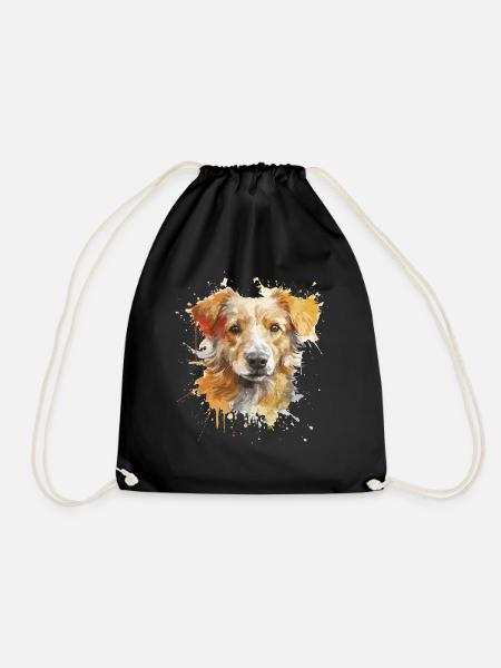 Dog Shirt 2 - Drawstring Bag - black