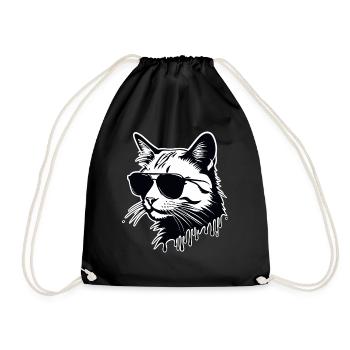 Diese Katze ist Lustig und Cool - Turnbeutel - Schwarz - Vorne