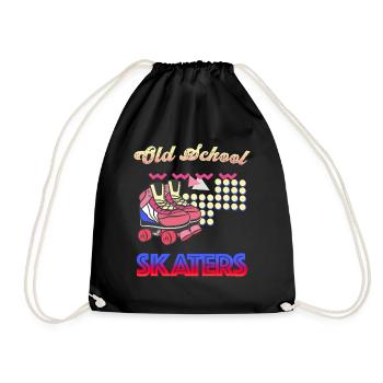 Vintage Old School Skater Geschenk Frau - Turnbeutel - Schwarz - Vorne