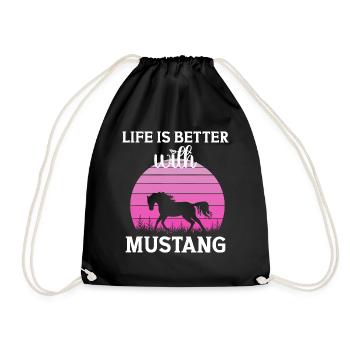 Life is better with horse funny gift horse love - Sac de sport léger - noir - Devant