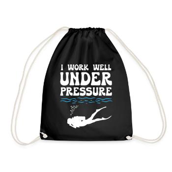 I Work Well Under Pressure Diving - Drawstring Bag - black - Front