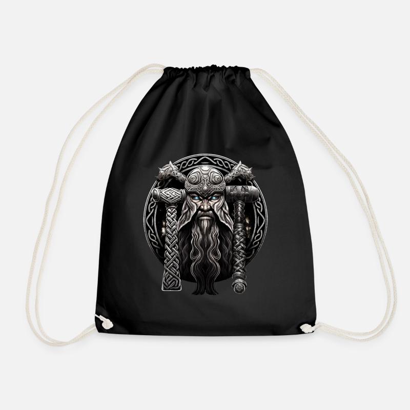 Wikinger Design Vegvisir Odin Valhalla - Turnbeutel - Schwarz