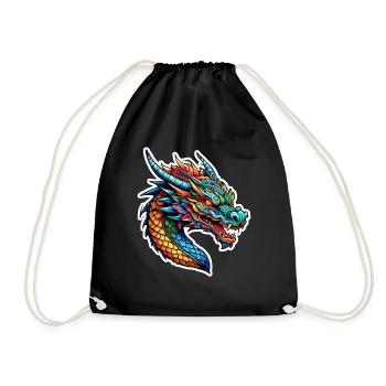 dragon asiatique - japon - chinois - Sac de sport léger - noir - Devant