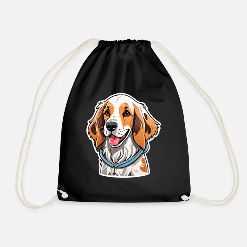 English setter - Drawstring Bag - black