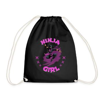 Charming Ninja Fighter I Ninja Girl I Ninja - Drawstring Bag - black - Front