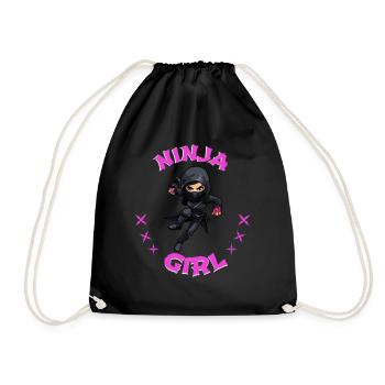 Charming Ninja Fighter I Ninja Girl I Ninja - Drawstring Bag - black - Front