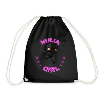 Charming Ninja Fighter I Ninja Girl I Ninja - Drawstring Bag - black - Front