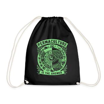 Permaculture Is The Answer - Drawstring Bag - black - Front