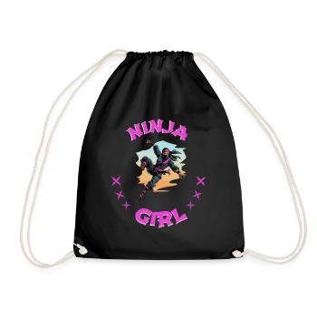 Charming Ninja Fighter I Ninja Girl I Ninja - Drawstring Bag - black - Front