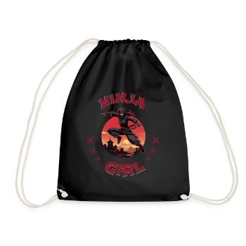 Charming Ninja Fighter I Ninja Girl I Ninja - Drawstring Bag - black - Front