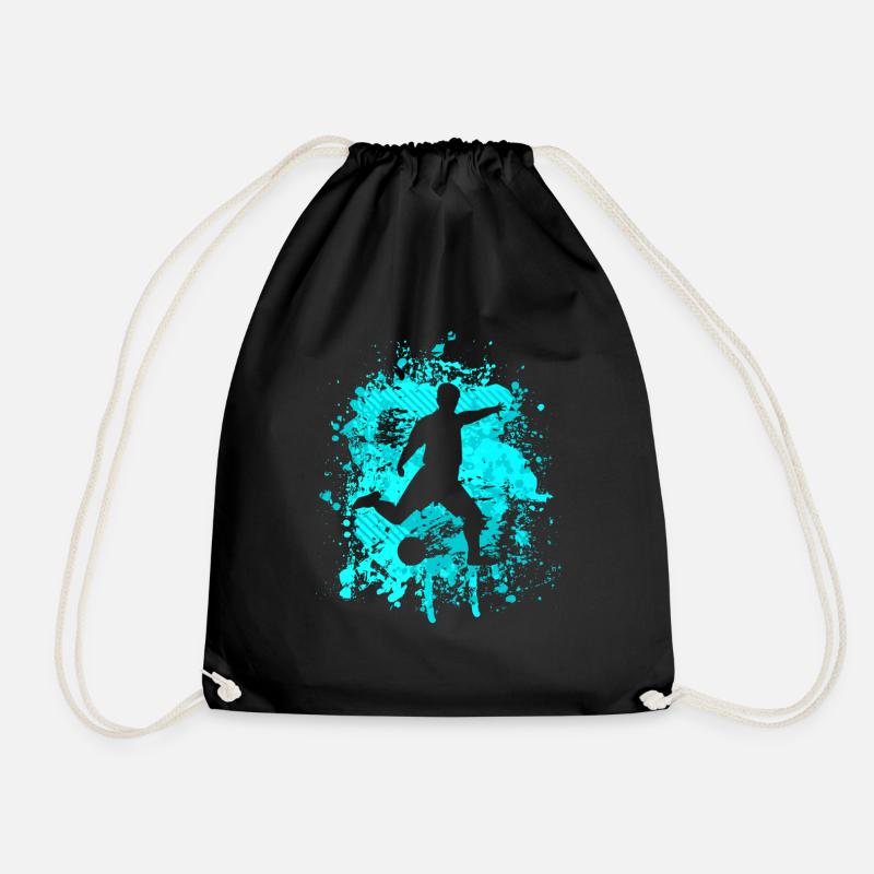 Soccer Soccer Player - Drawstring Bag - black