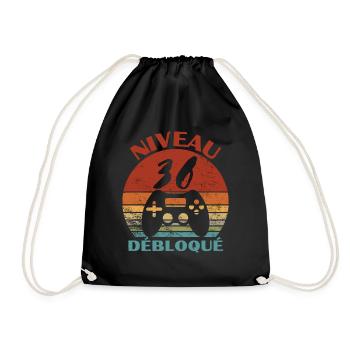 niveau 36 débloqué - anniversaire - Sac de sport léger - noir - Devant