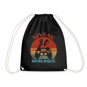 niveau 30 débloqué - anniversaire - Sac de sport léger - noir - Devant