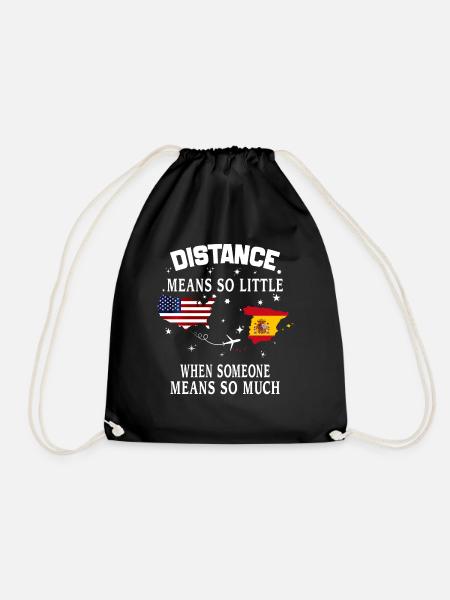 Distance Means So Little When Someone Means Much - Drawstring Bag - black