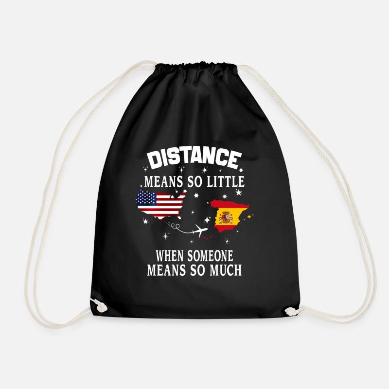 Distance Means So Little When Someone Means Much - Drawstring Bag - black
