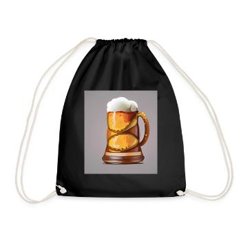 Brezelbier - Turnbeutel - Schwarz - Vorne
