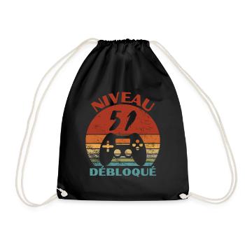 niveau 51 débloqué - anniversaire - Sac de sport léger - noir - Devant