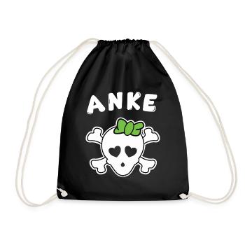 Pirate Anke Design for Girls and Women - Drawstring Bag - black - Front