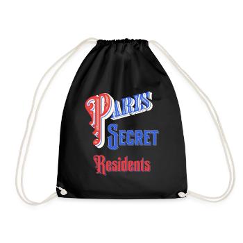 Paris Adventure Eiffel Parisian Rat Mouse Whiskers - Drawstring Bag - black - Front