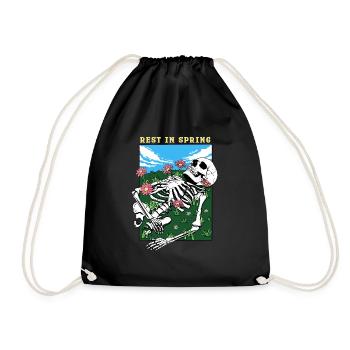 Rest in Spring - Drawstring Bag - black - Front