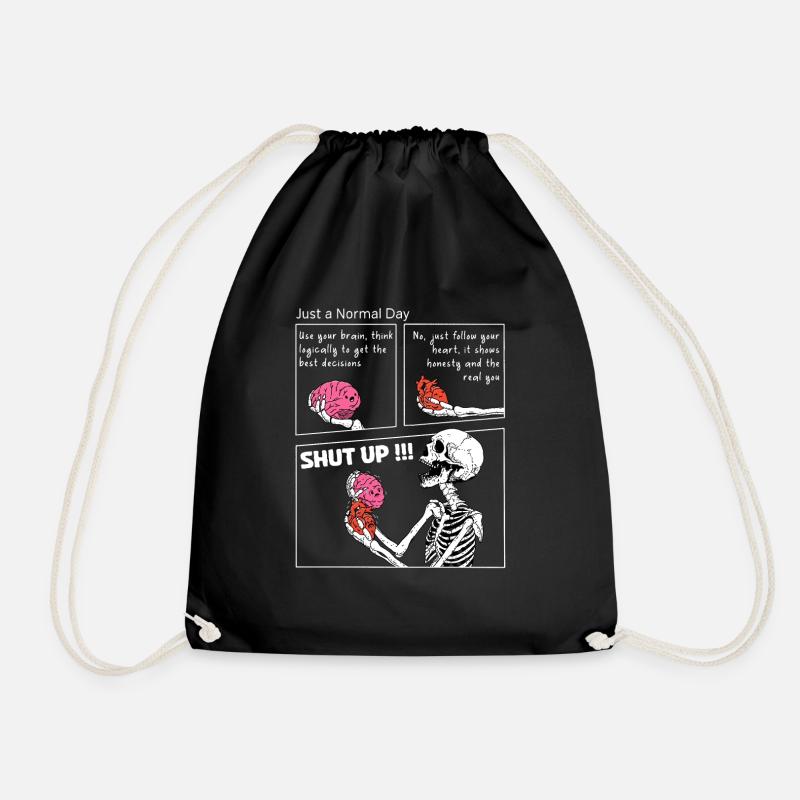 Just a Normal Day - Drawstring Bag - black