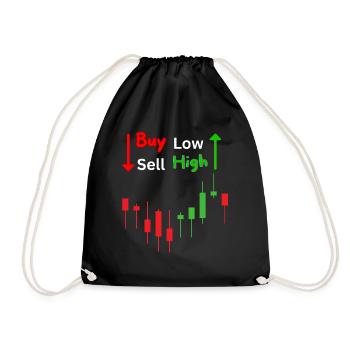 Buy Low Sell High Trader online Shoppen Geschenke - Turnbeutel - Schwarz - Vorne
