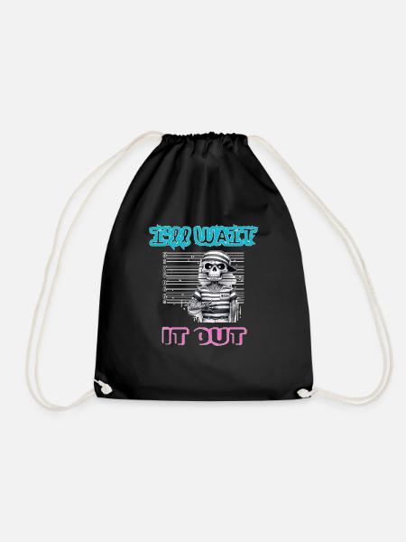 I'll wait it out - Drawstring Bag - black