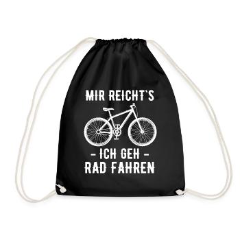 I've had enough - I'm going cycling - Drawstring Bag - black - Front
