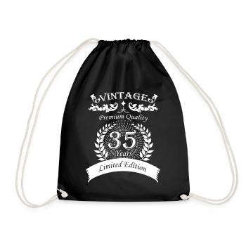 Vintage 35th Birthday Vintage - Drawstring Bag - black - Front