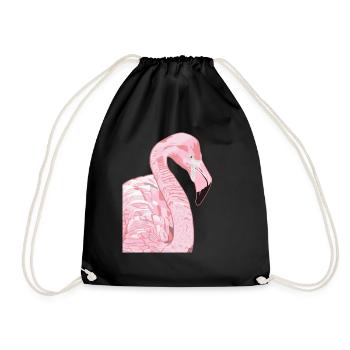 Tête de flamant rose - Sac de sport léger - noir - Devant