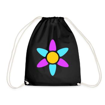 Kleine Margerite Blume Dekorativ Gelb Lila Design - Turnbeutel - Schwarz - Vorne