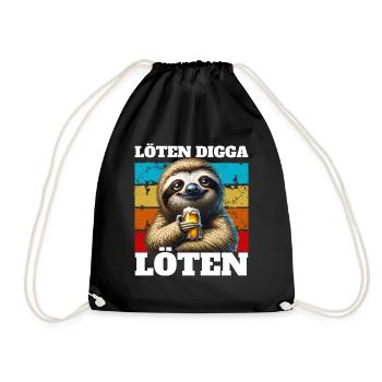 Löten Digga, löten - Turnbeutel - Schwarz - Vorne
