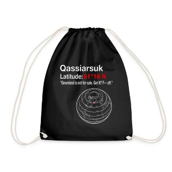 Greenland - Qassiarsuk is not for sale! F--- off! - Drawstring Bag - black - Front