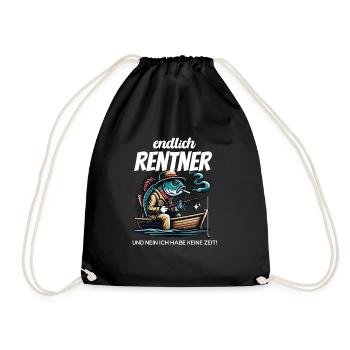 Angler Rentner Geschenk zum Abschied - Turnbeutel - Schwarz - Vorne