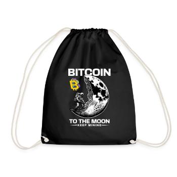 Bitcoin Astronaut - To the Moon and Beyond - Turnbeutel - Schwarz - Vorne