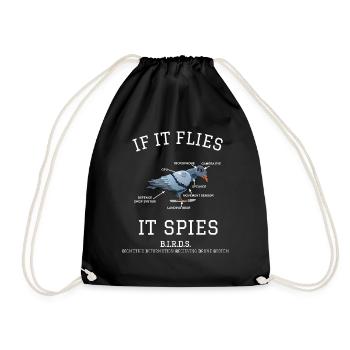Spying Bird for Dark Shirts - Drawstring Bag - black - Front