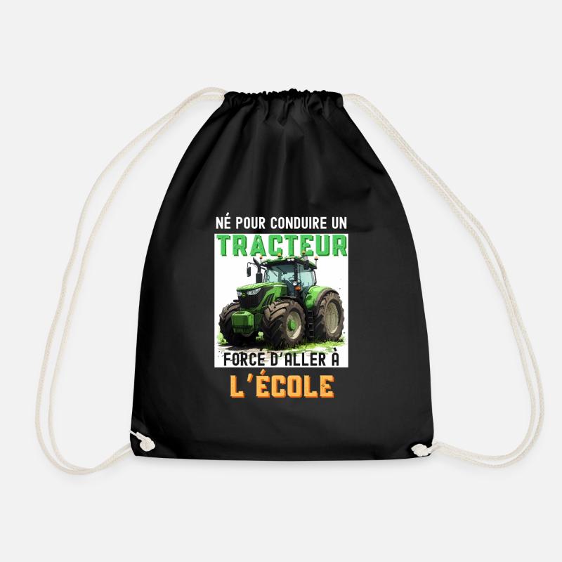 Tractor Fun Guaranteed - Drawstring Bag - black