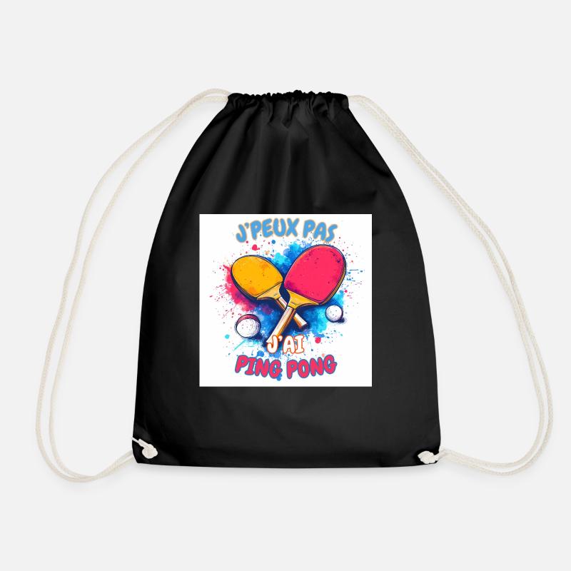 Ping pong Mode full of laughter - Drawstring Bag - black