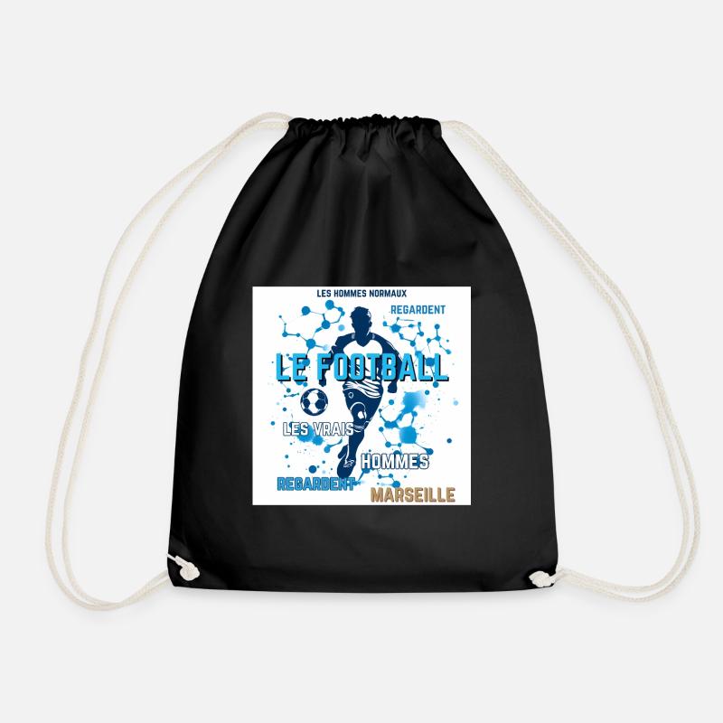 Fußball Marseille Lustige Geschenke - Turnbeutel - Schwarz