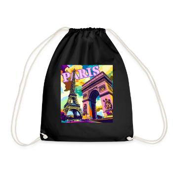 Paris Vibes, Anywhere You Go! - Drawstring Bag - black - Front