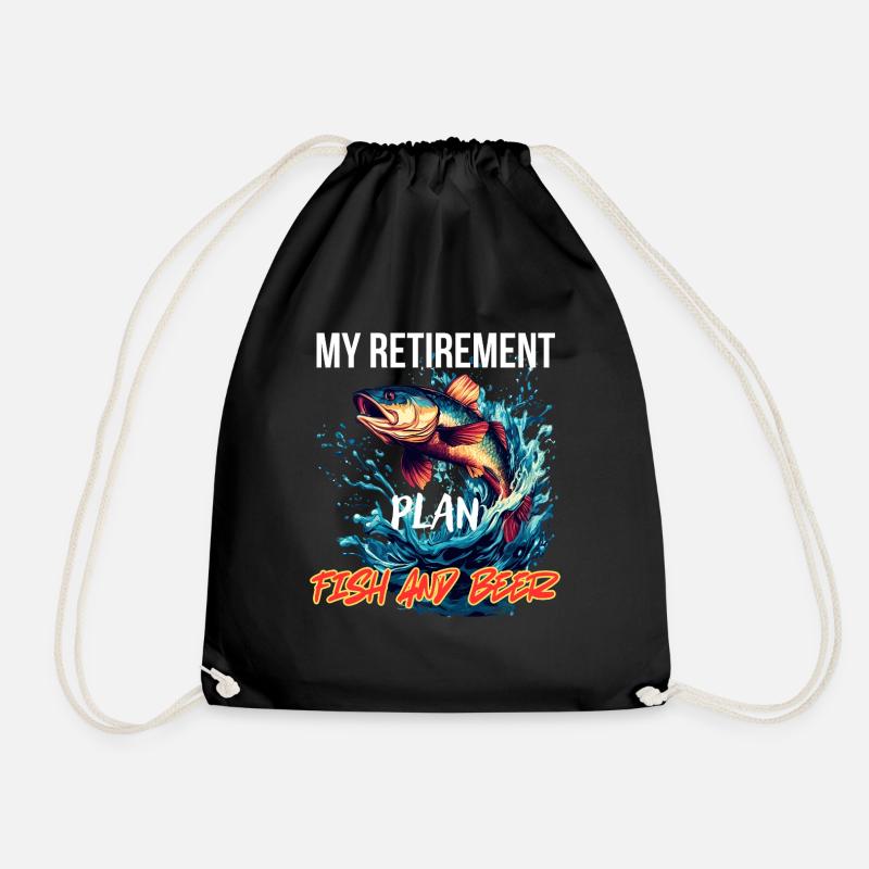 Hooked for Life - Fishing, Gift, Outdoor - Drawstring Bag - black