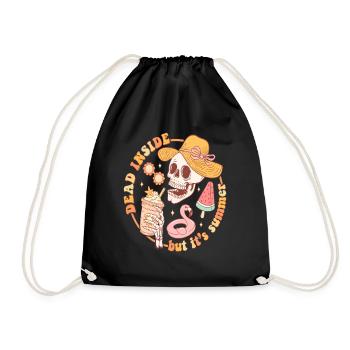 Summer Vibes Lake Nature Flora Art Flowers Sea - Drawstring Bag - black - Front