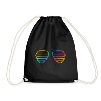 Neon Pride Brille – Minimalistisches Design - Turnbeutel - Schwarz - Vorne