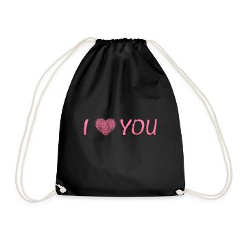 i love you - Turnbeutel - Schwarz - Vorne
