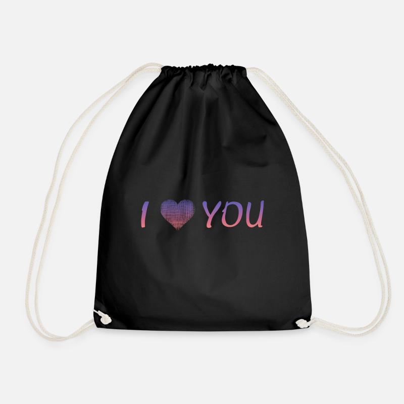 i love you - Turnbeutel - Schwarz