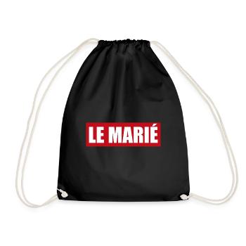 Le marié | cadeau de mariage | mariage - Sac de sport léger - noir - Devant